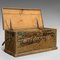 Baúl de comerciantes inglés victoriano antiguo de madera de pino, década de 1850, Imagen 2