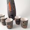 Decanter e bicchieri in ceramica di Peter Orlando, Francia, anni '60, set di 7, Immagine 4
