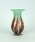 Art Deco Green and Dark Read Ikora Glass Vase by Karl Wiedmann for WMF, 1930s 1