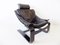 Black Leather Lounge Chair by Åke Fribytter for Nelo Möbel, 1970s, Image 1