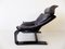 Black Leather Lounge Chair by Åke Fribytter for Nelo Möbel, 1970s 3