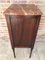 Art Nouveau Walnut, Marquetry, and Marble Top Nightstand 15