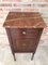 Art Nouveau Walnut, Marquetry, and Marble Top Nightstand 3