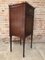 Art Nouveau Walnut, Marquetry, and Marble Top Nightstand 6