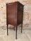 Art Nouveau Walnut, Marquetry, and Marble Top Nightstand, Image 6