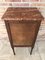 Art Nouveau Walnut, Marquetry, and Marble Top Nightstand 14