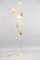 Lámpara de pie Hollywood Regency vintage floral de latón, Imagen 6