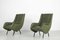 Grüne italienische Mid-Century Kunstleder Sessel, 1950er, 2er Set 4