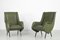 Grüne italienische Mid-Century Kunstleder Sessel, 1950er, 2er Set 2