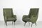 Mid-Century Italian Green Leatherette Armchairs, 1950s, Set of 2 2