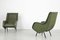 Grüne italienische Mid-Century Kunstleder Sessel, 1950er, 2er Set 5