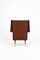 Italian Faux Leather Armchair with Brass Legs, 1950s, Image 4