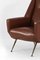 Italian Faux Leather Armchair with Brass Legs, 1950s 8
