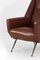 Italian Faux Leather Armchair with Brass Legs, 1950s, Image 8