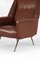 Italian Faux Leather Armchair with Brass Legs, 1950s 7