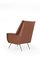 Italian Faux Leather Armchair with Brass Legs, 1950s, Image 6