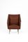 Italian Faux Leather Armchair with Brass Legs, 1950s 2