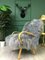 Vintage Art Deco Gray Sheepskin Armchair 2