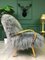 Vintage Art Deco Gray Sheepskin Armchair 10