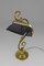 Antique French Art Nouveau Bronze & Green Opaline Glass Desk or Piano Lamp, 1905, Image 12