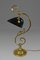 Antike französische Jugendstil Schreibtisch- oder Klavierlampe aus Opalglas & Bronze in Bronze & Grün, 1905 3
