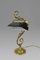 Antike französische Jugendstil Schreibtisch- oder Klavierlampe aus Opalglas & Bronze in Bronze & Grün, 1905 6