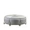 Round Pouf Silver on Wood from C.A Spanish Handicraft, Immagine 1