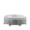 Runder Pouf Silber auf Holz von CA Spanish Handicraft 1