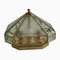 Lámpara de techo italiana Mid-Century de latón y vidrio, años 70, Imagen 1