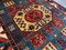 Large Vintage Afghan Kazak Rug in Green, Blue & Red 7