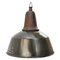 Lámpara colgante industrial vintage esmaltada en marrón, Imagen 1