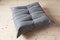Set of Grey Microfiber Togo Pouf and 2-Seat Sofa by Michel Ducaroy for Ligne Roset 4