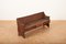 Antique Solid Wood Bench with Small Drawer, Image 4