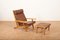 Vintage Model GE-375 Lounge Chair and Ottoman Set by Hans J. Wegner for Getama, 1960s, Set of 2, Image 2