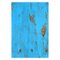 Patinierter Vitrinenschrank aus Holz in Blau & Orange 4