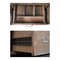 Mueble marrón con tablero de madera y cajones de metal, Imagen 4