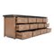 Brauner Schrank mit Holzplatte und Schubladen aus Metall 2