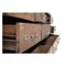 Brauner Schrank mit Holzplatte und Schubladen aus Metall 5