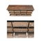 Brauner Schrank mit Holzplatte und Schubladen aus Metall 3