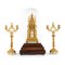 Rosewood Cathedral Clock & Branched Candleholders, Set of 3 1
