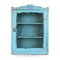 Small Wooden Showcase with Blue Patina 1