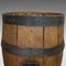Antique Victorian English Oval Oak Coopered Whiskey Barrel 7