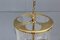 Mid-Century Italian Engraved Glass and Brass Ceiling Lamp from Crystal Art, 1950s 4