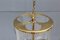 Mid-Century Italian Engraved Glass and Brass Ceiling Lamp from Crystal Art, 1950s, Image 4