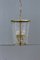 Mid-Century Italian Engraved Glass and Brass Ceiling Lamp from Crystal Art, 1950s 11
