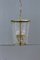 Mid-Century Italian Engraved Glass and Brass Ceiling Lamp from Crystal Art, 1950s, Image 11