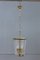 Mid-Century Italian Engraved Glass and Brass Ceiling Lamp from Crystal Art, 1950s 1