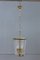 Mid-Century Italian Engraved Glass and Brass Ceiling Lamp from Crystal Art, 1950s, Image 1