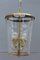 Italienische Mid-Century Deckenlampe aus Messing & Graviertem Glas von Crystal Art, 1950er 6