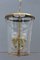 Mid-Century Italian Engraved Glass and Brass Ceiling Lamp from Crystal Art, 1950s, Image 6